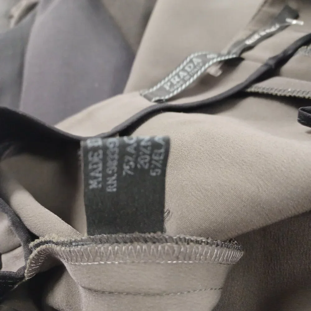 Prada Flat Front Tapered Straight Leg Med Gray Trousers Size IT 40 - Picture 6 of 9